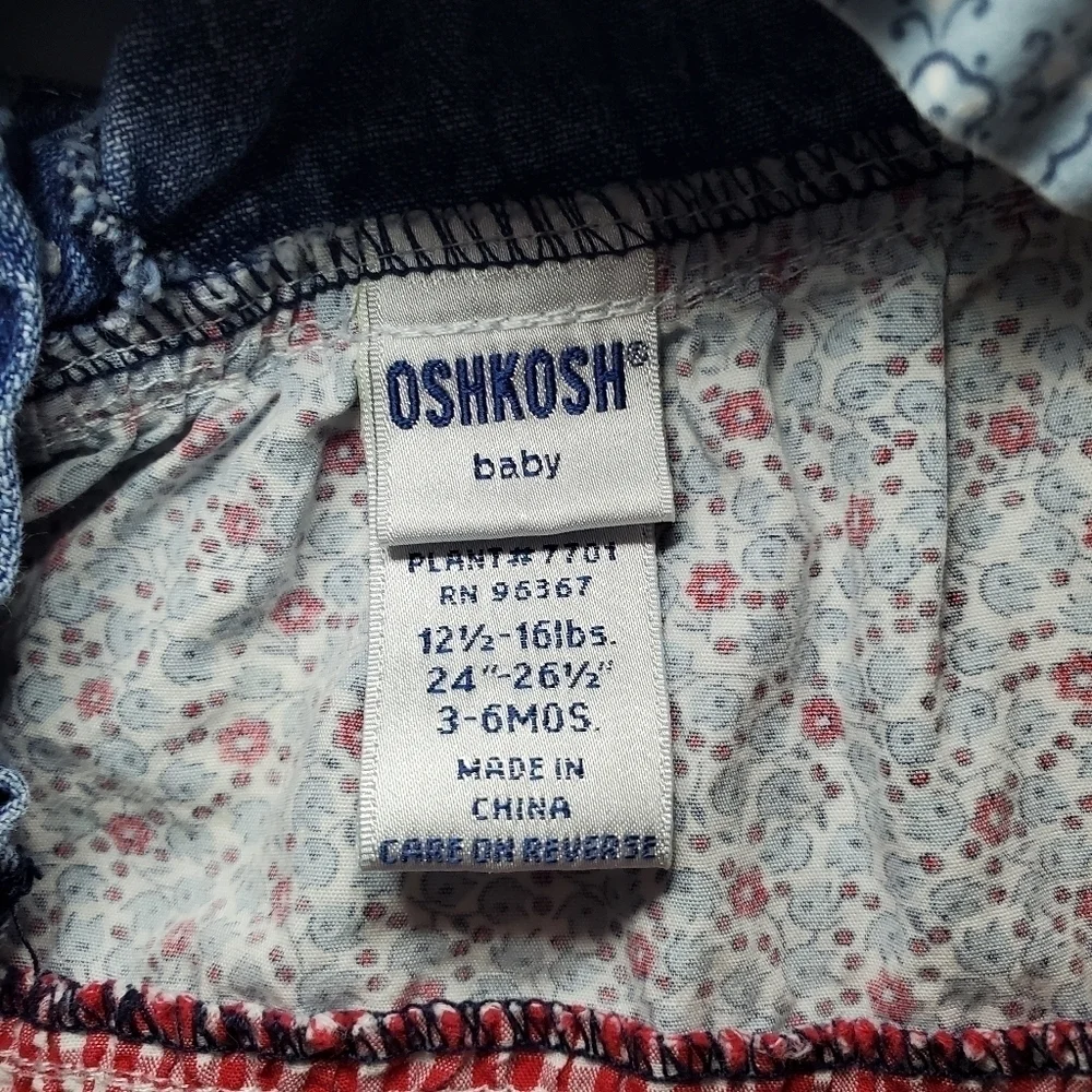 Vintage OshKosh Tier Overall Jumper Dress Sz 3-6 M